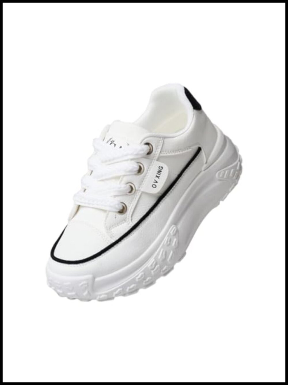 Chunky Platform Sneakers for Women, Thick Soled Non Slip Lace Up Breathable PU